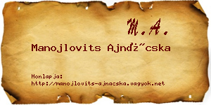 Manojlovits Ajnácska névjegykártya