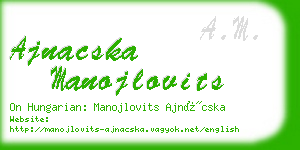ajnacska manojlovits business card